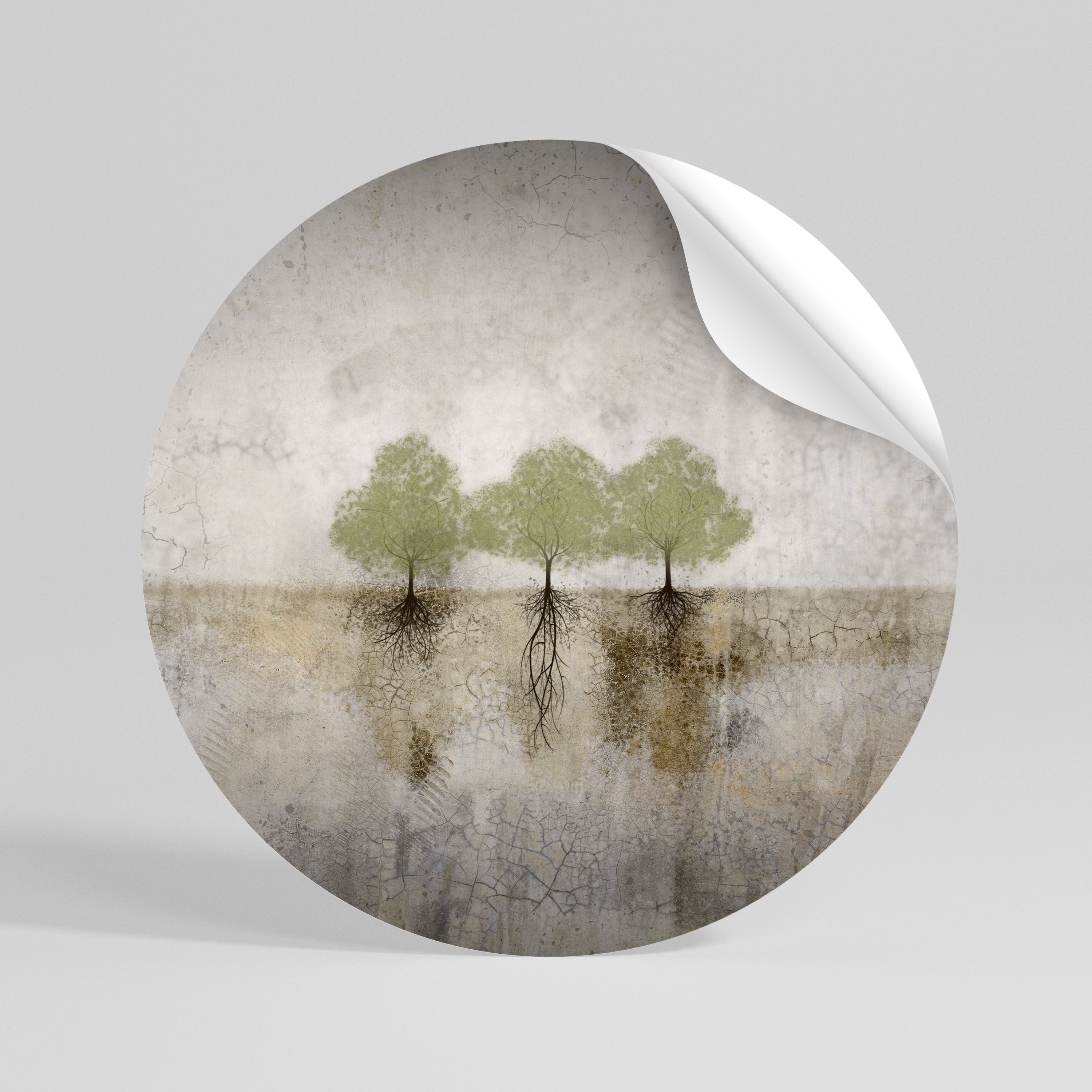 ROOTS OF TIME Peel and Stick Round Sticker