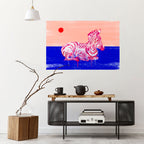 FANCIFUL ZEBRA Peel and Stick Horizontal Poster