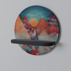 THE DEER MOUNTAIN Estante Redondo Decorativo en Acabado Negro