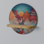 THE DEER MOUNTAIN Estante Redondo Decorativo en Efecto Roble