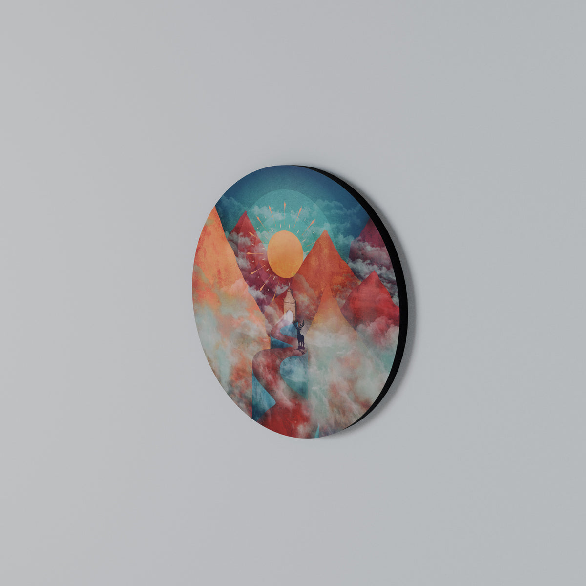 THE DEER MOUNTAIN Arte de pared redondo