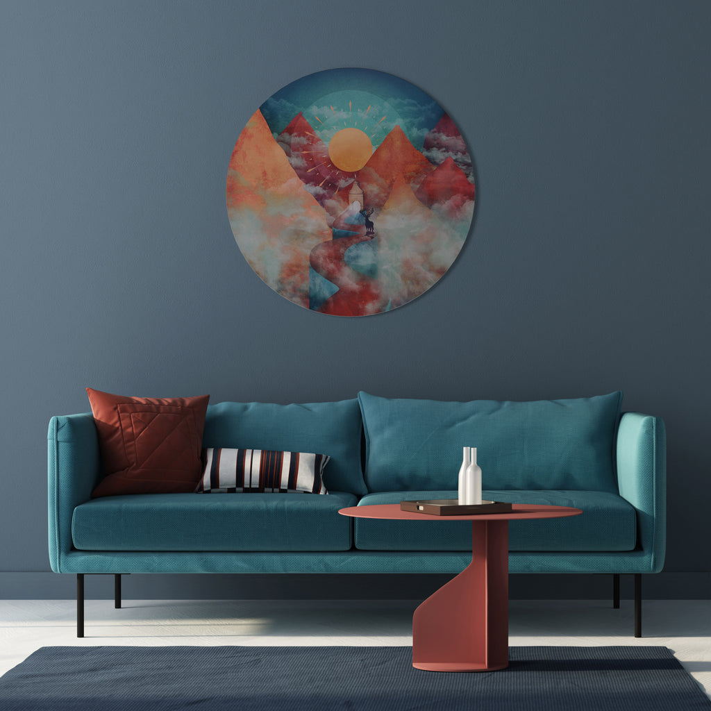 THE DEER MOUNTAIN Round Wall Art