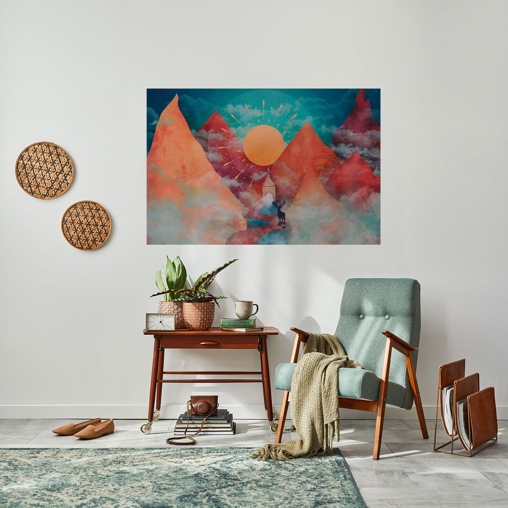 Póster horizontal autoadhesivo LA MONTAÑA DE LOS CIERVOS