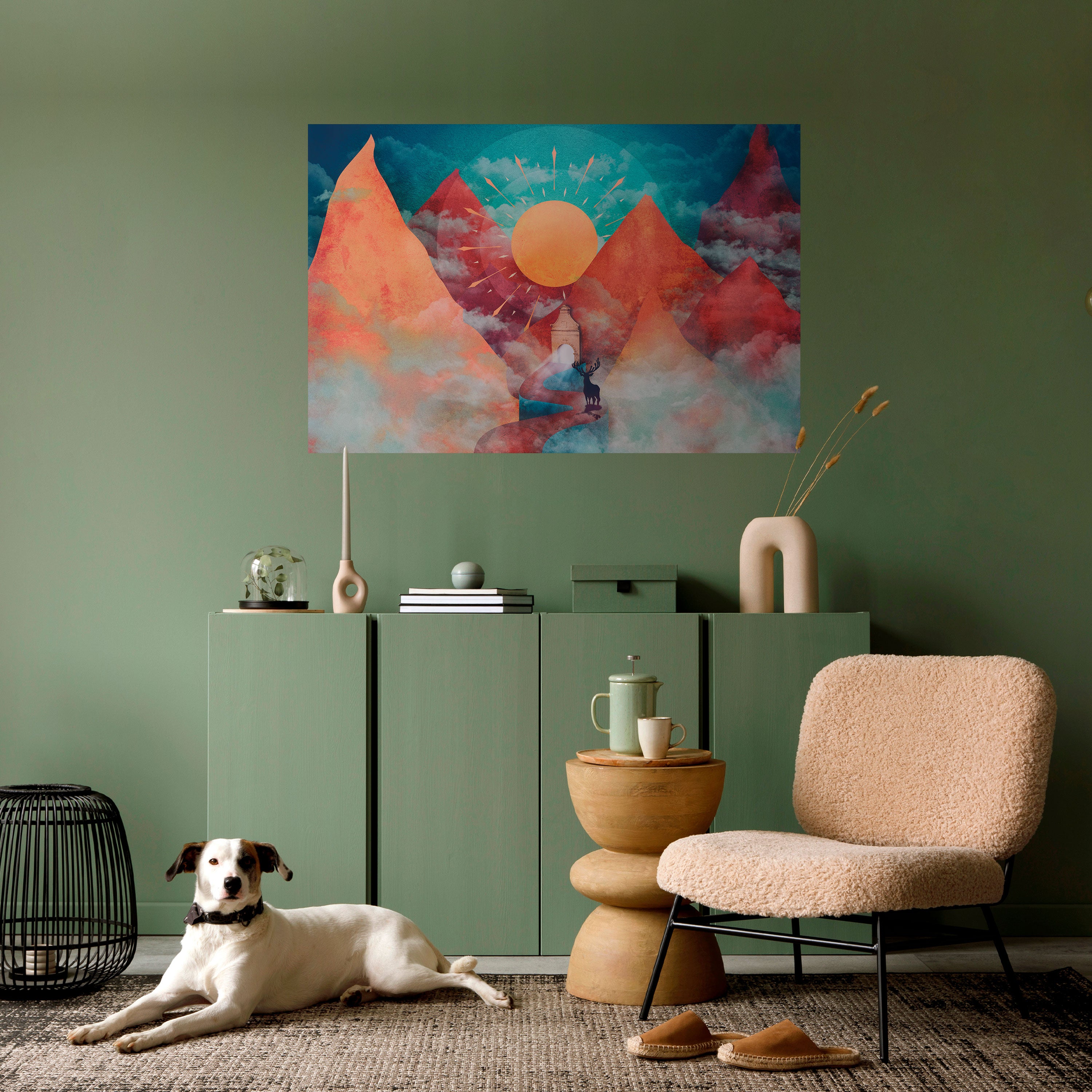 Póster horizontal autoadhesivo LA MONTAÑA DE LOS CIERVOS