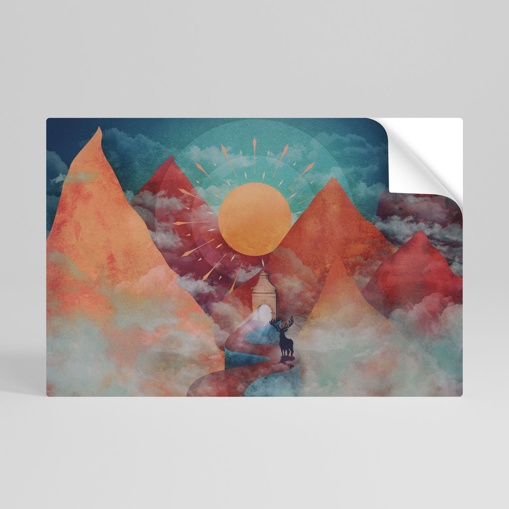 Póster horizontal autoadhesivo LA MONTAÑA DE LOS CIERVOS