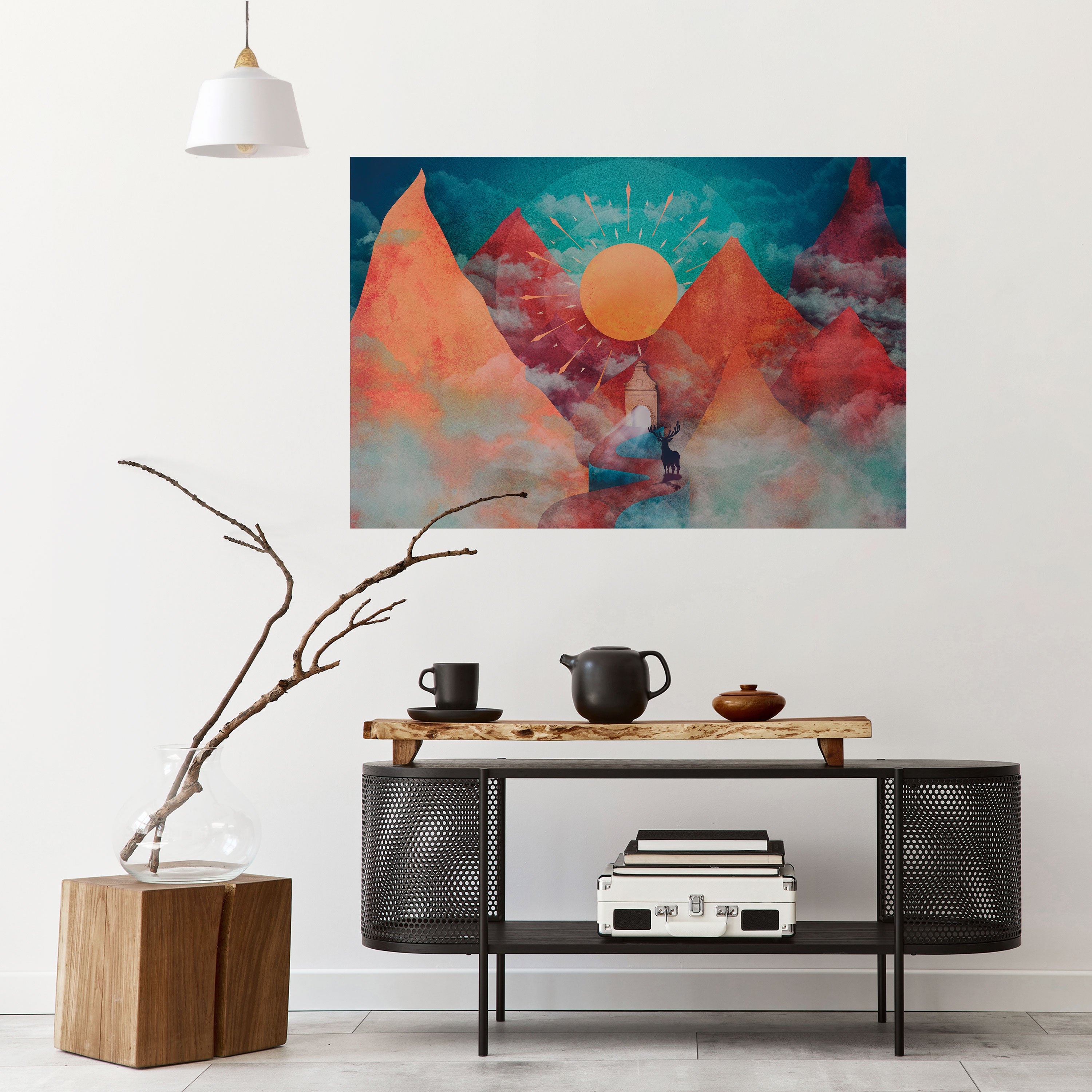 Póster horizontal autoadhesivo LA MONTAÑA DE LOS CIERVOS