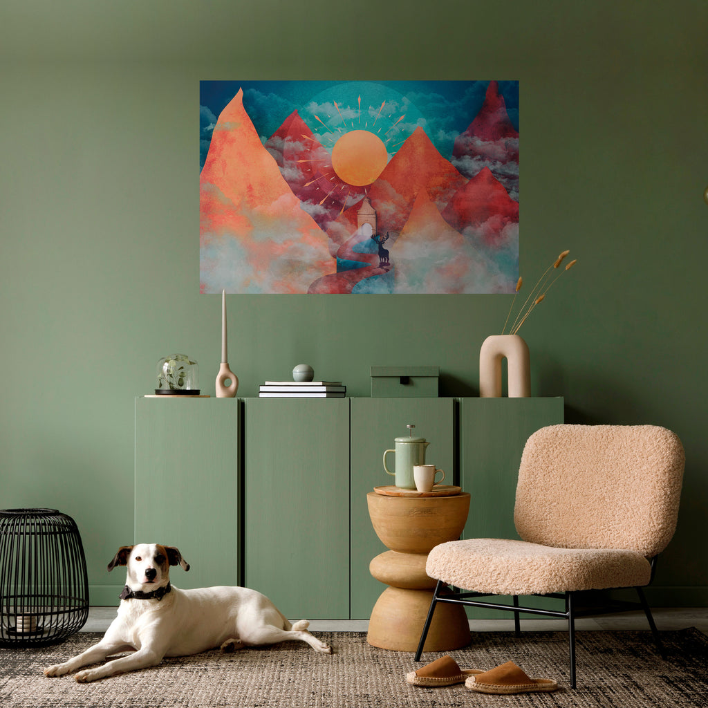 Póster horizontal autoadhesivo LA MONTAÑA DE LOS CIERVOS