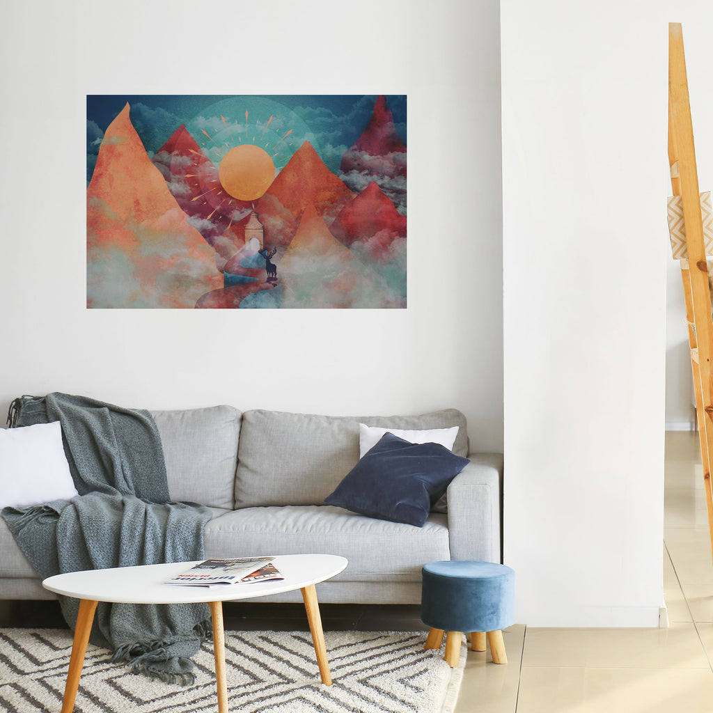 Póster horizontal autoadhesivo LA MONTAÑA DE LOS CIERVOS