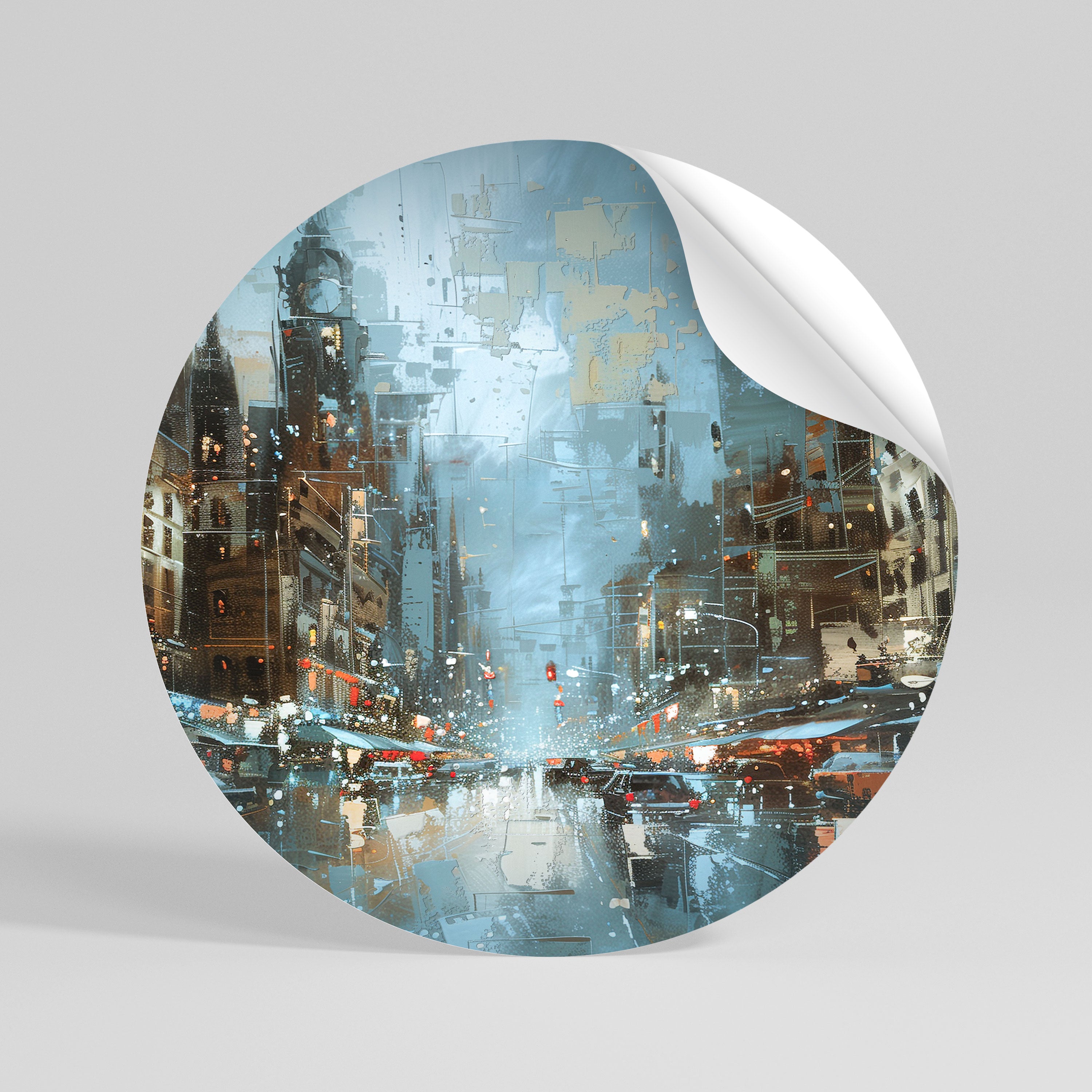 URBAN FEVER Peel and Stick Round Sticker