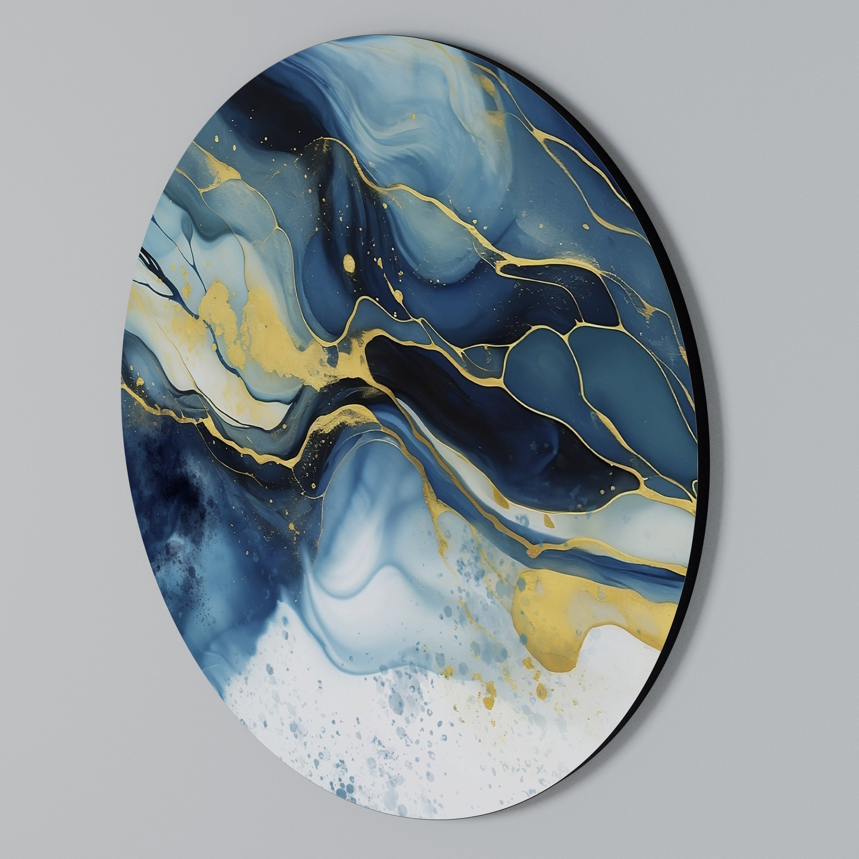 INKY MARBLE Round Wall Art