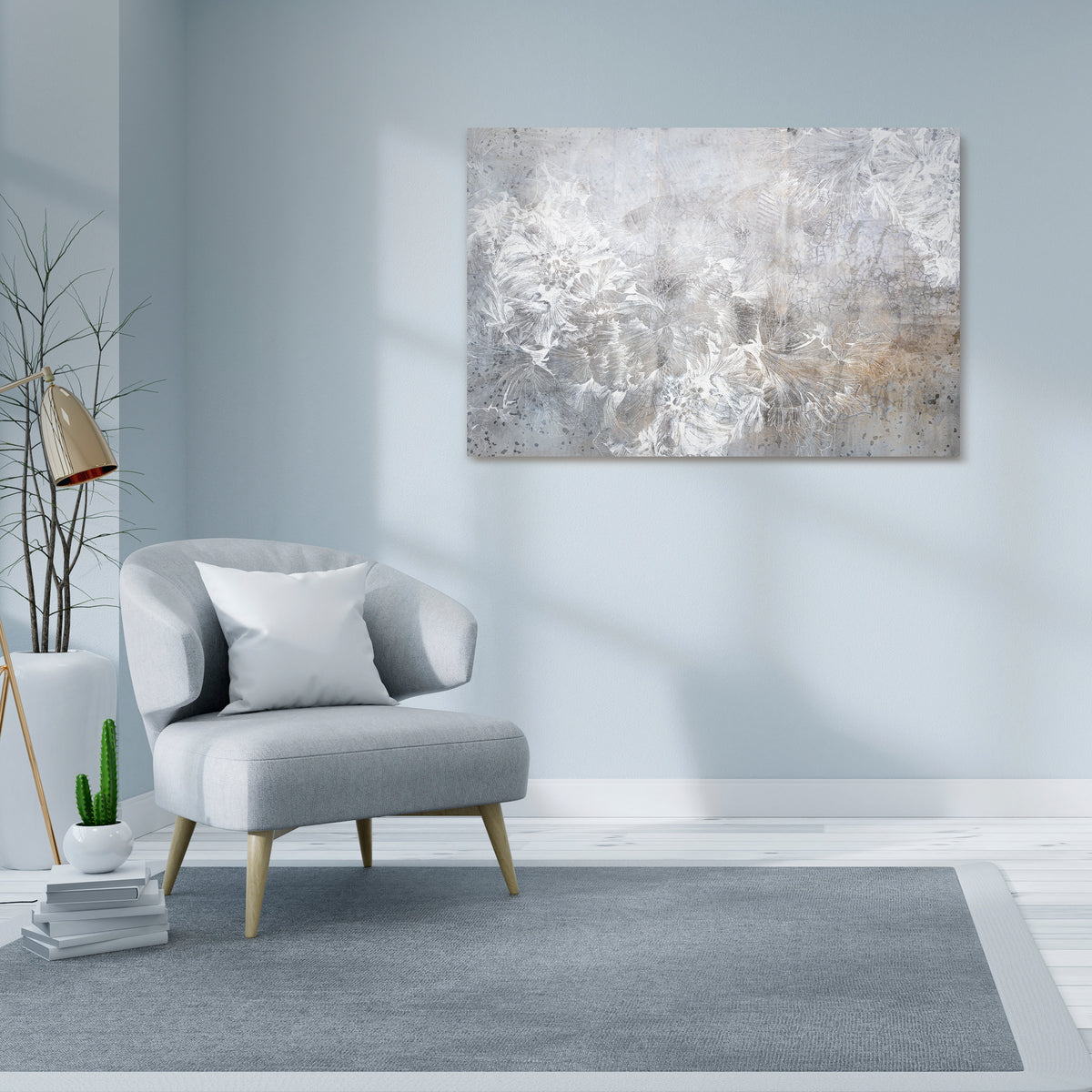 WHITE WHISPER Cuadro en lienzo horizontal