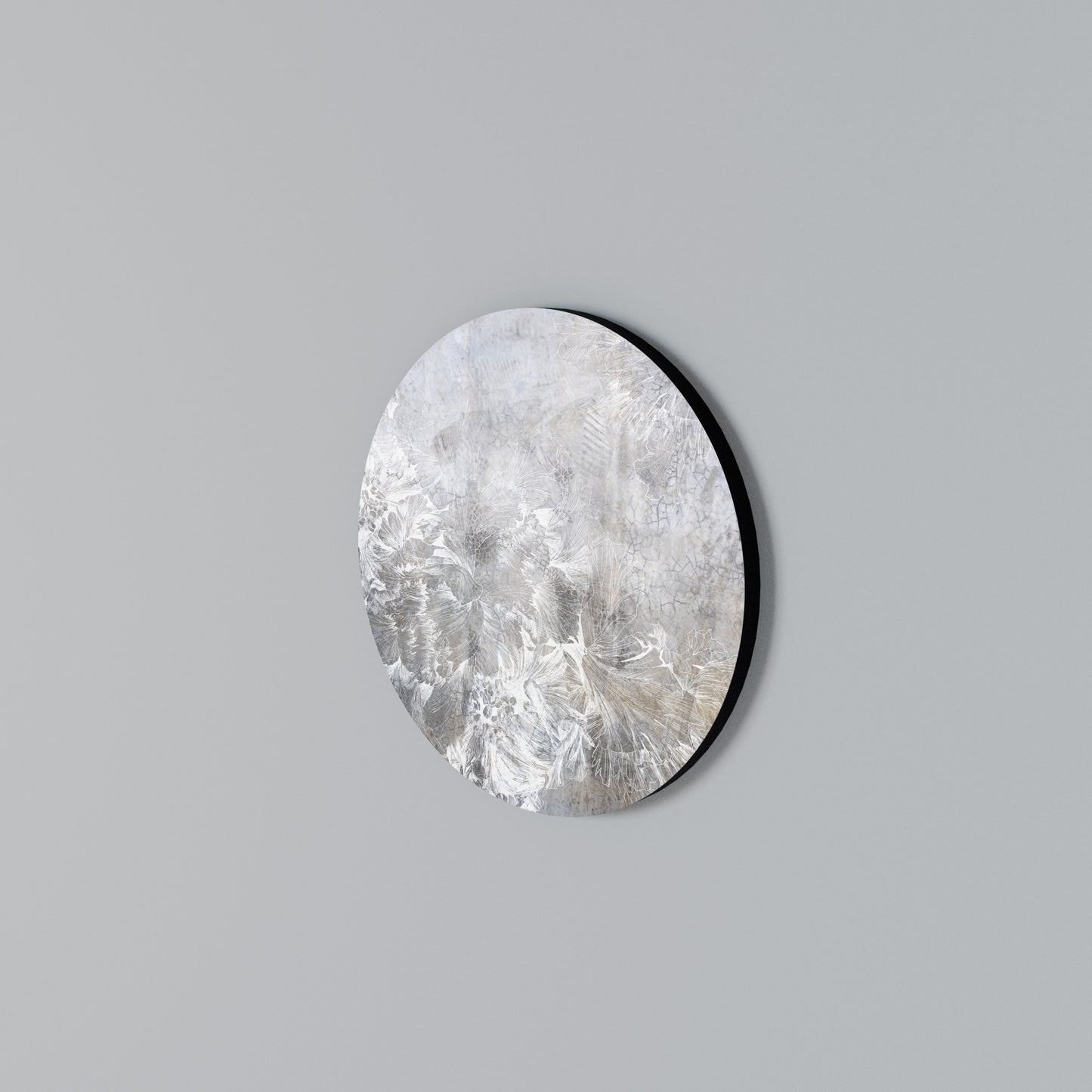WHITE WHISPER Arte de pared redondo