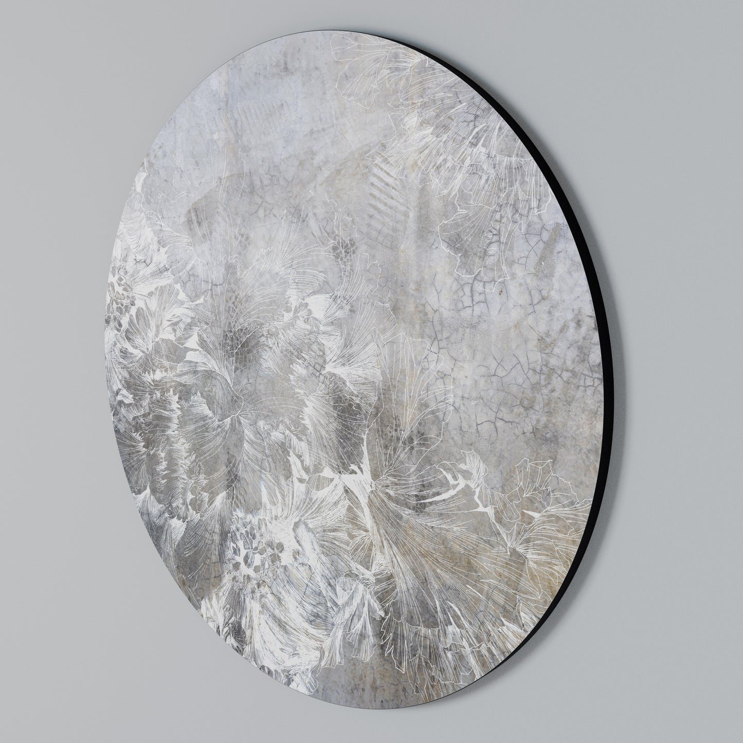 WHITE WHISPER Arte de pared redondo