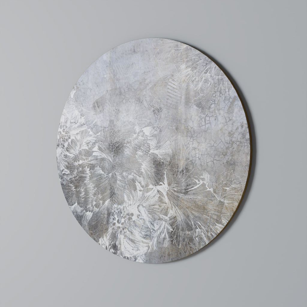 WHITE WHISPER Round Wall Art