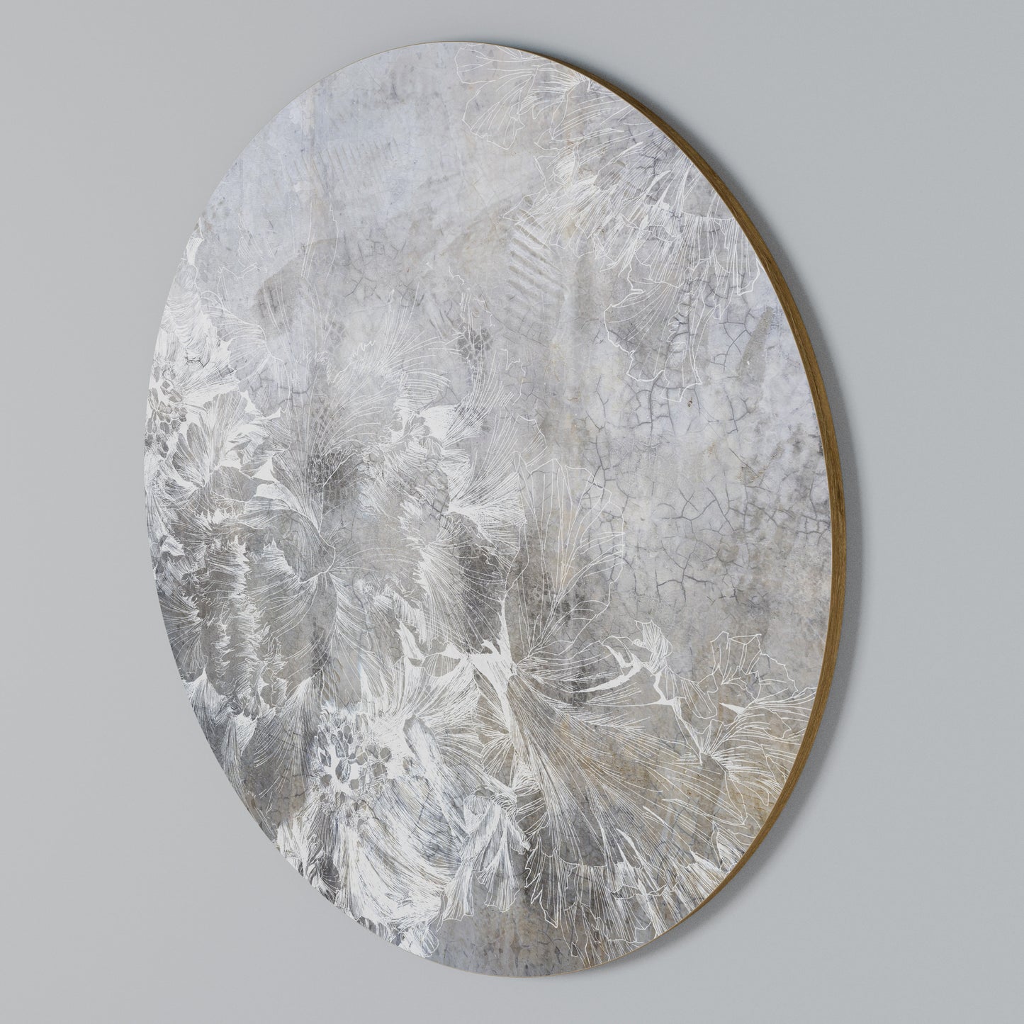 WHITE WHISPER Arte de pared redondo