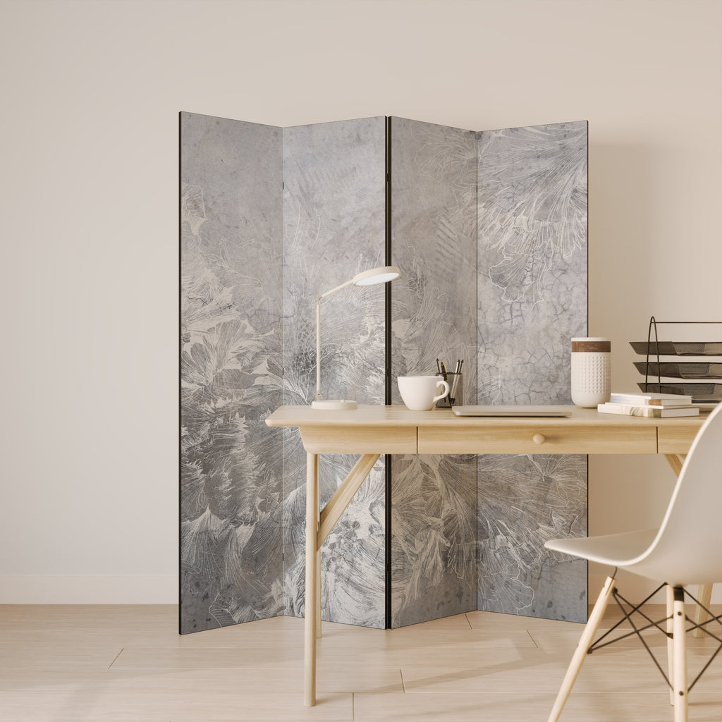 WHITE WHISPER Biombo de 4 paneles