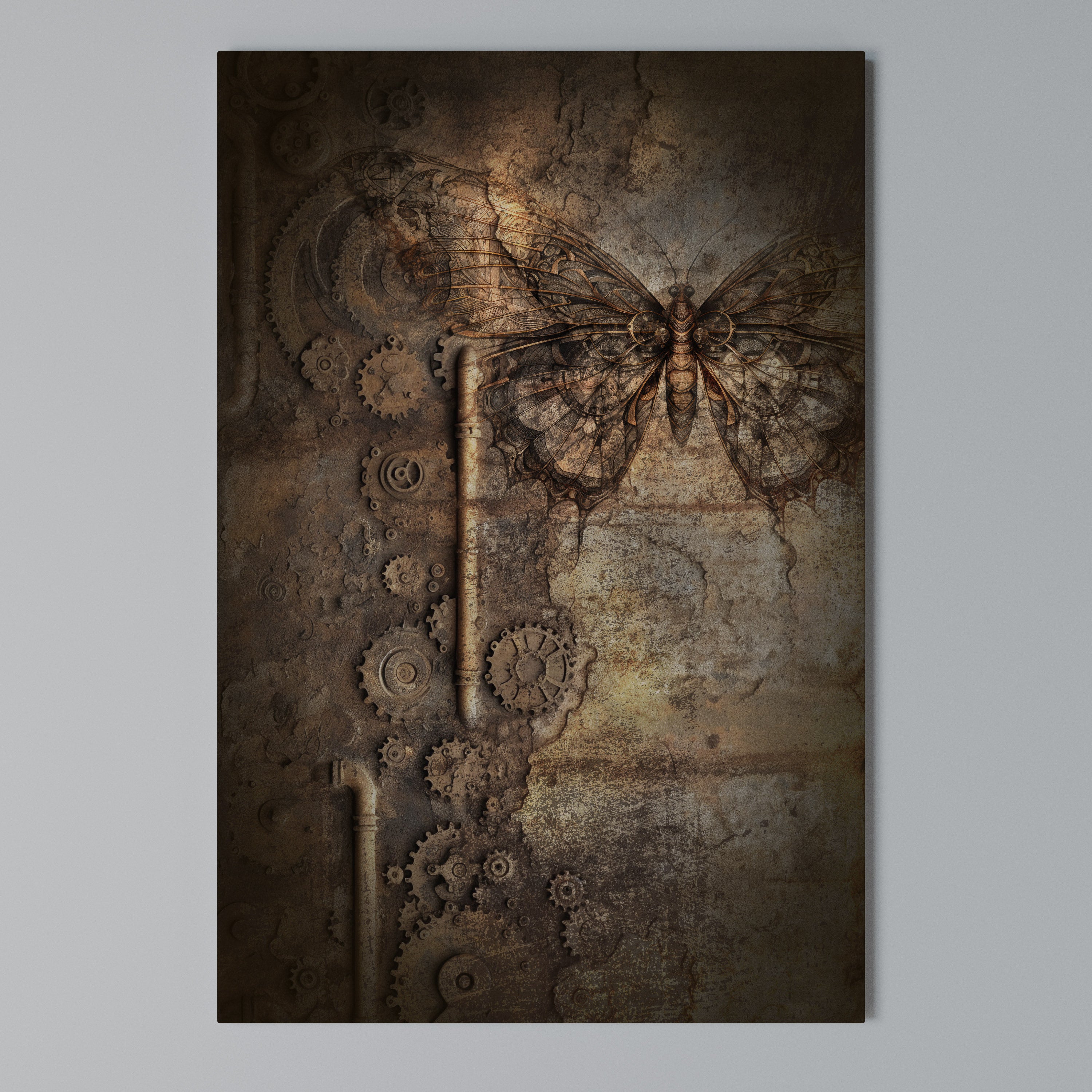 MECHANICAL BUTTERFLY Cuadro en lienzo vertical