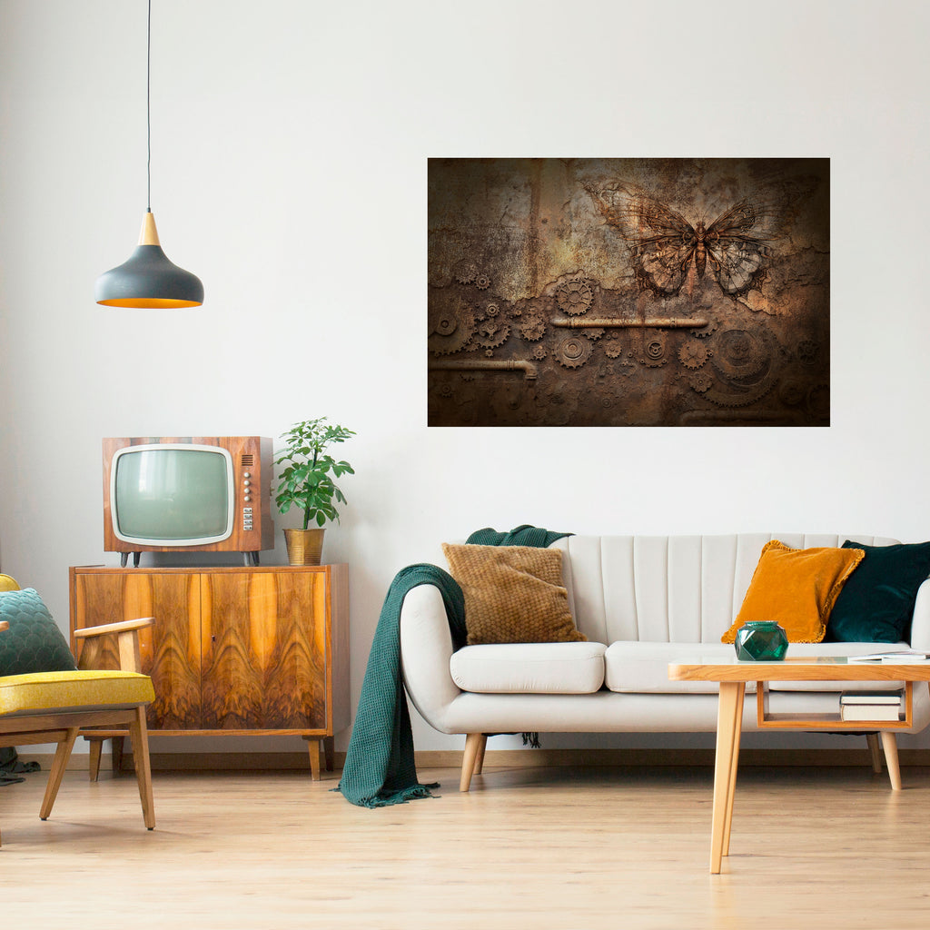 Póster horizontal autoadhesivo MARIPOSA MECÁNICA