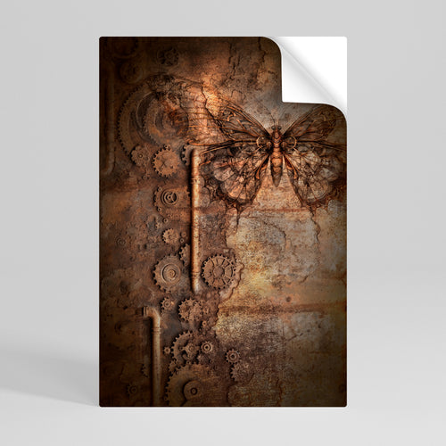 MECHANICAL BUTTERFLY Póster adhesivo vertical
