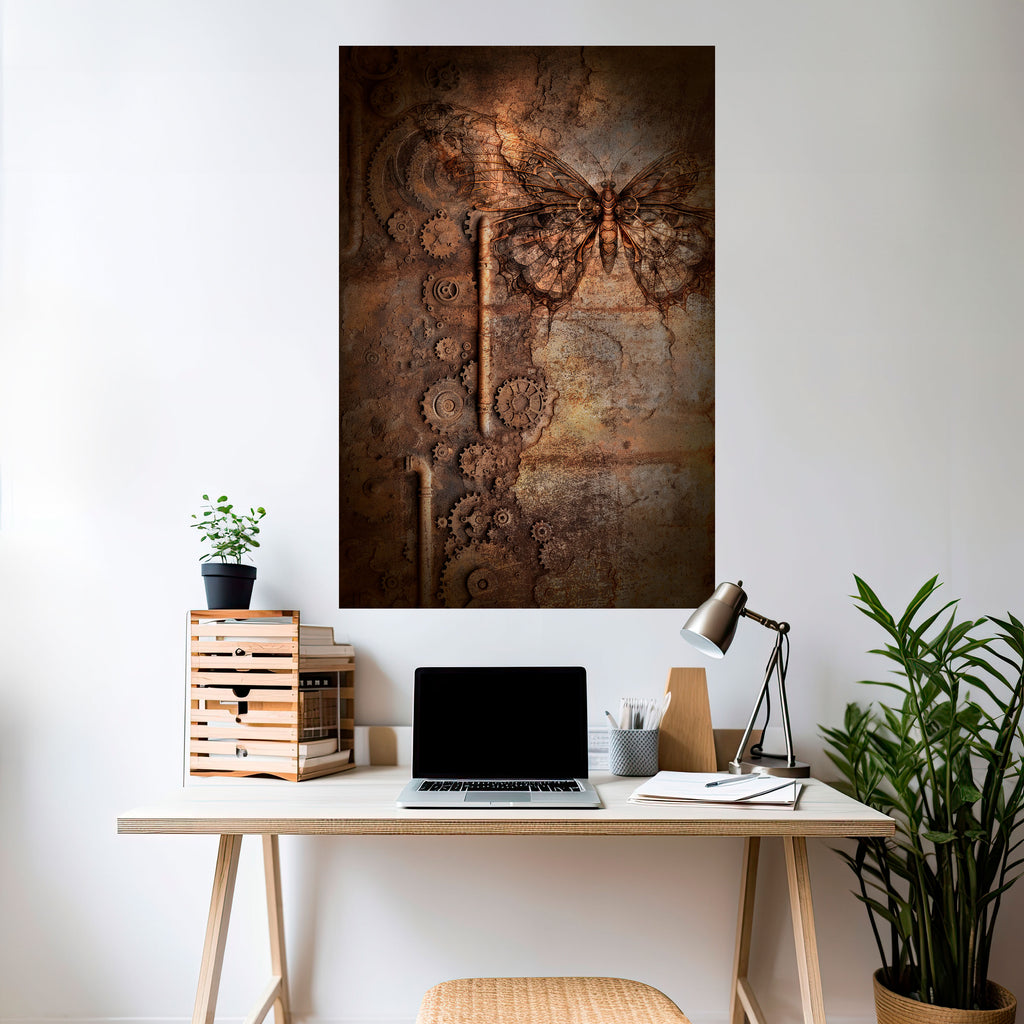 MECHANICAL BUTTERFLY Peel and Stick Vertical Poster