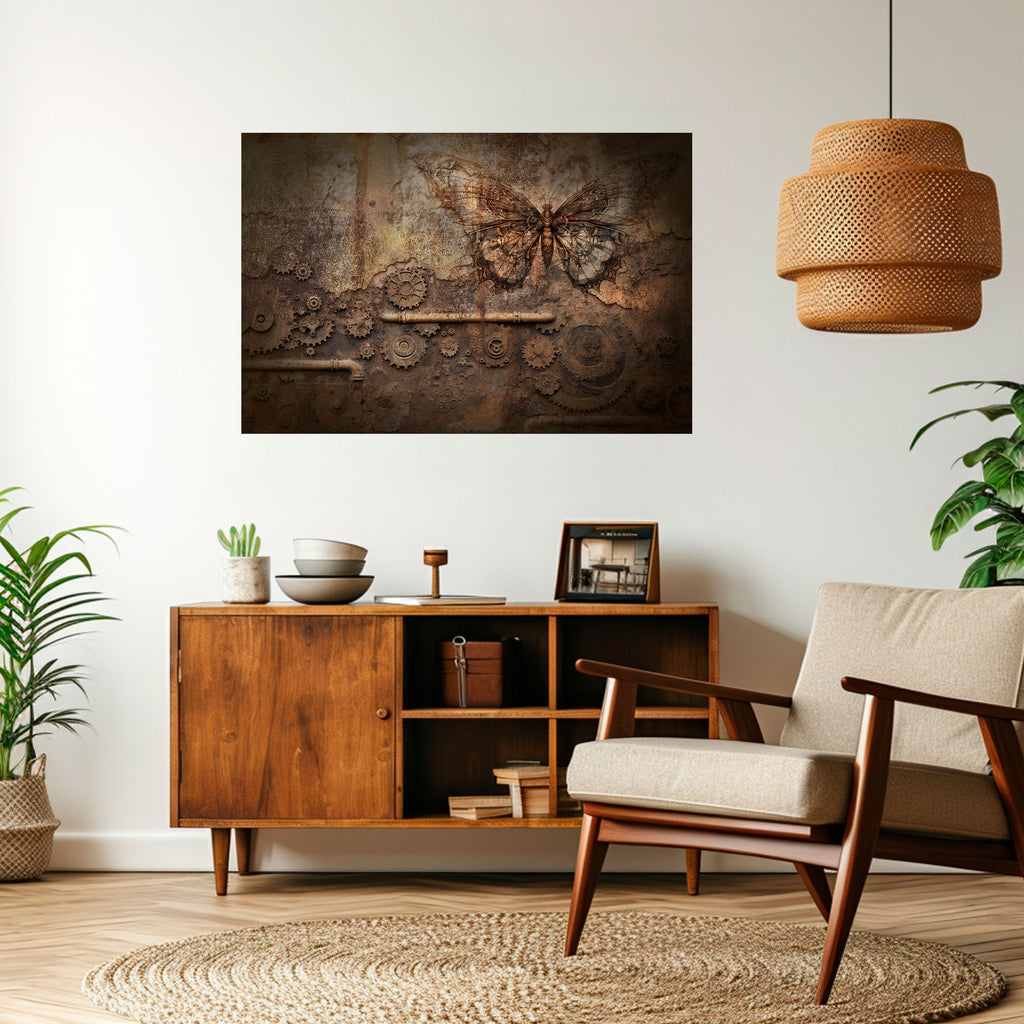 Póster horizontal autoadhesivo MARIPOSA MECÁNICA