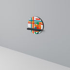 RADIANT RHAPSODY Round Art Shelf In Black Finish