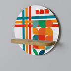 RADIANT RHAPSODY Round Art Shelf In Oak Effect