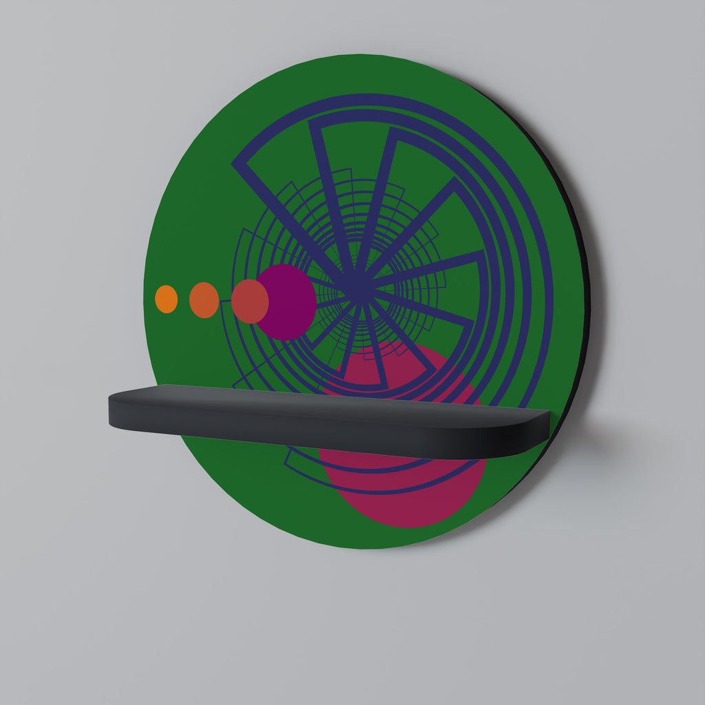 Estantería de arte redonda VIVID COLORWHEEL con acabado negro