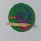 VIVID COLORWHEEL Estante Redondo Decorativo en Efecto Roble