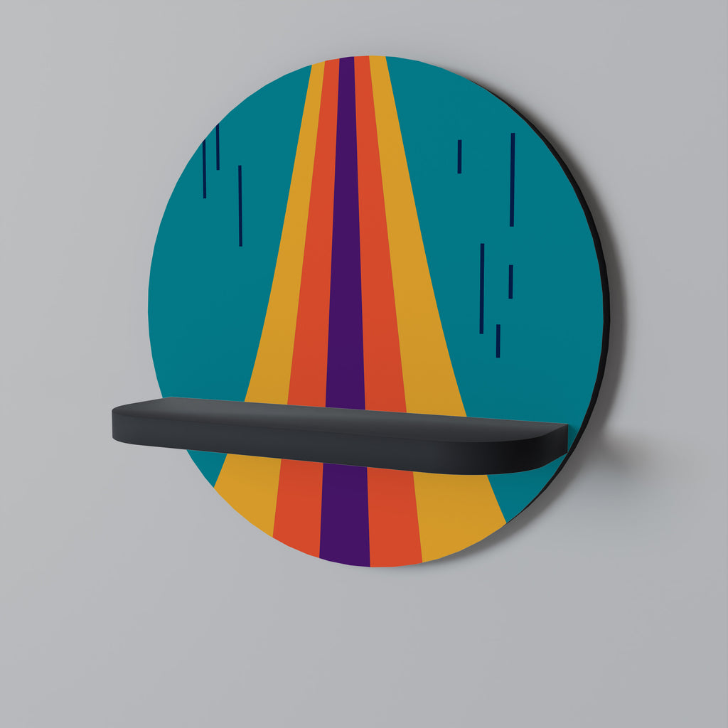 Estantería de arte redonda CHROMATIC DREAMSCAPE con acabado negro