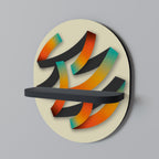 RIBBON REVERIE Oval Art Shelf In Black Finish