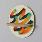 RIBBON REVERIE Oval Art Shelf In Oak Effect