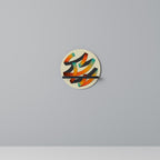 RIBBON REVERIE Round Art Shelf In Black Finish