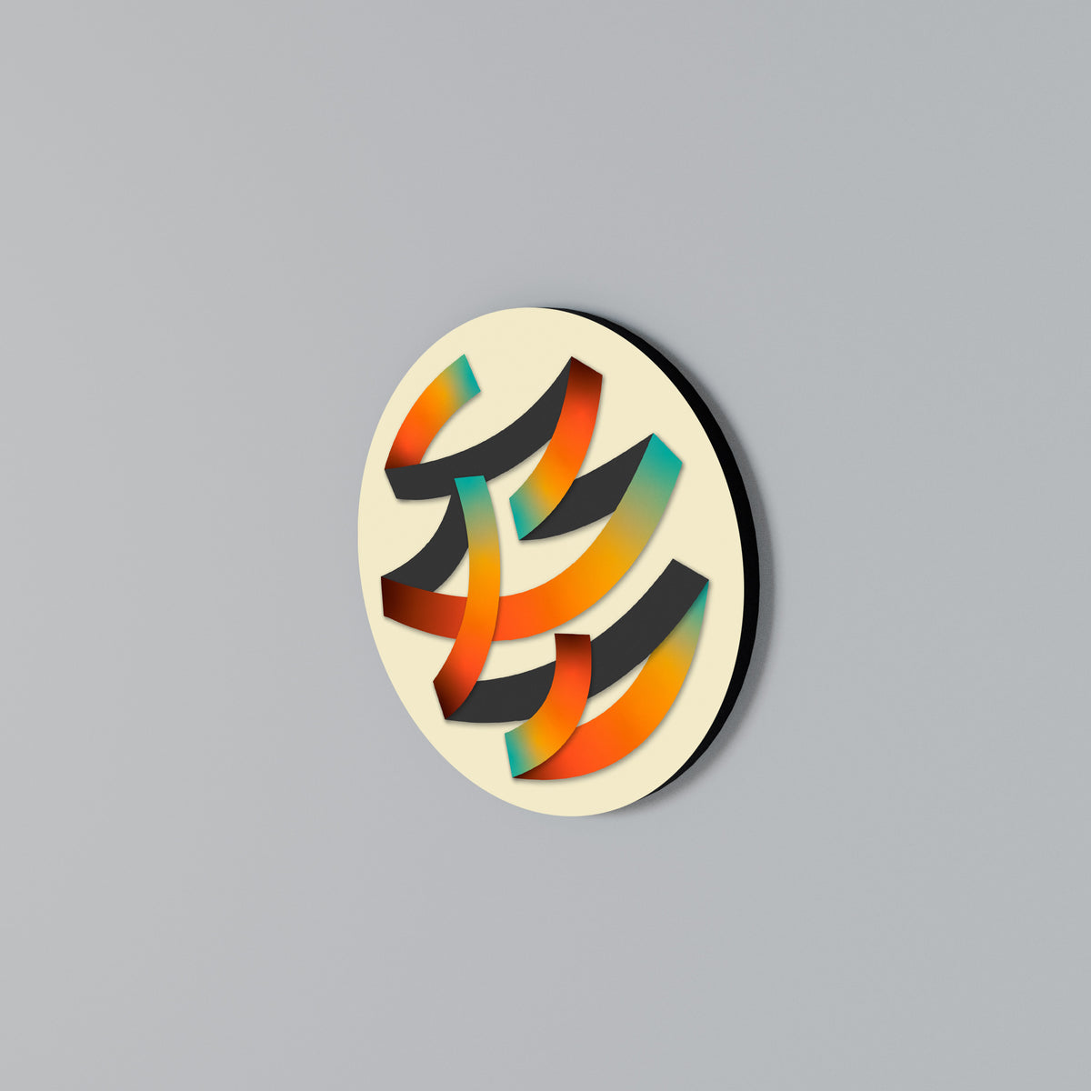 RIBBON REVERIE Arte de pared redondo
