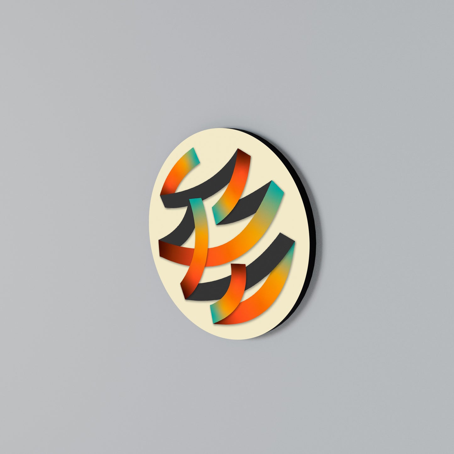 RIBBON REVERIE Arte de pared redondo
