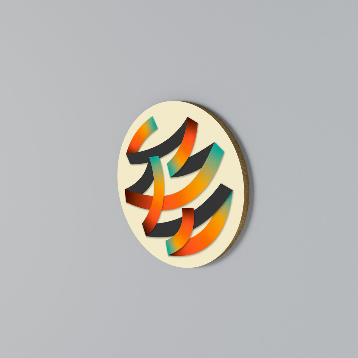 RIBBON REVERIE Arte de pared redondo