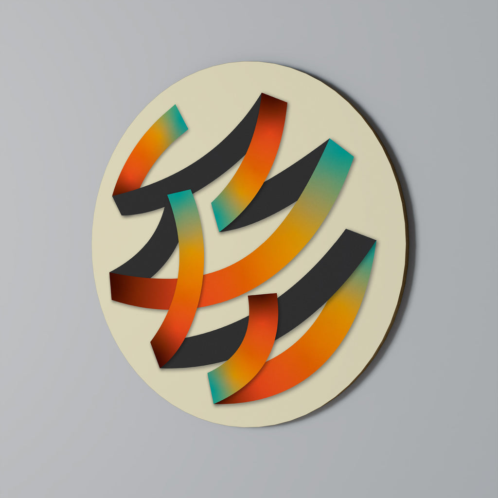 RIBBON REVERIE Round Wall Art