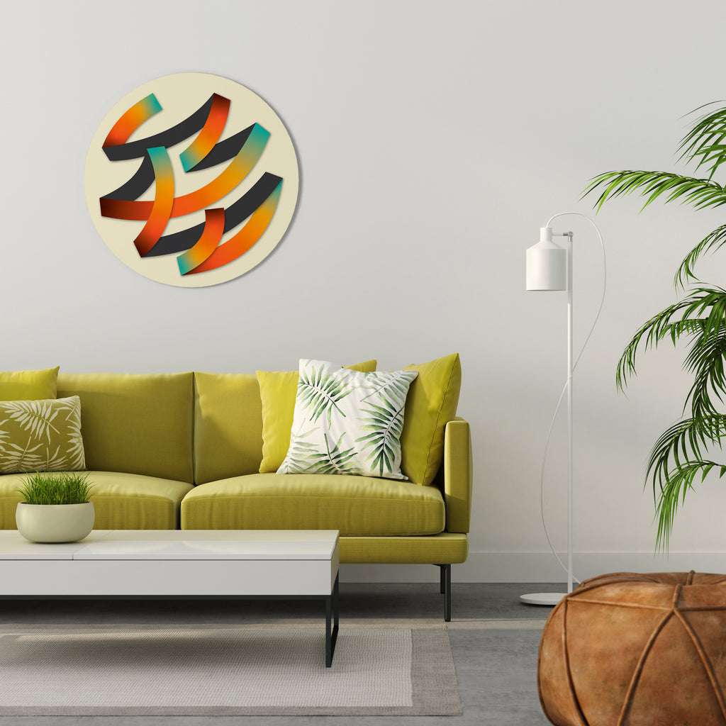 RIBBON REVERIE Round Wall Art