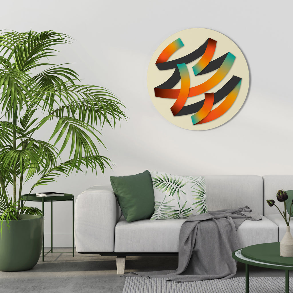 RIBBON REVERIE Round Wall Art