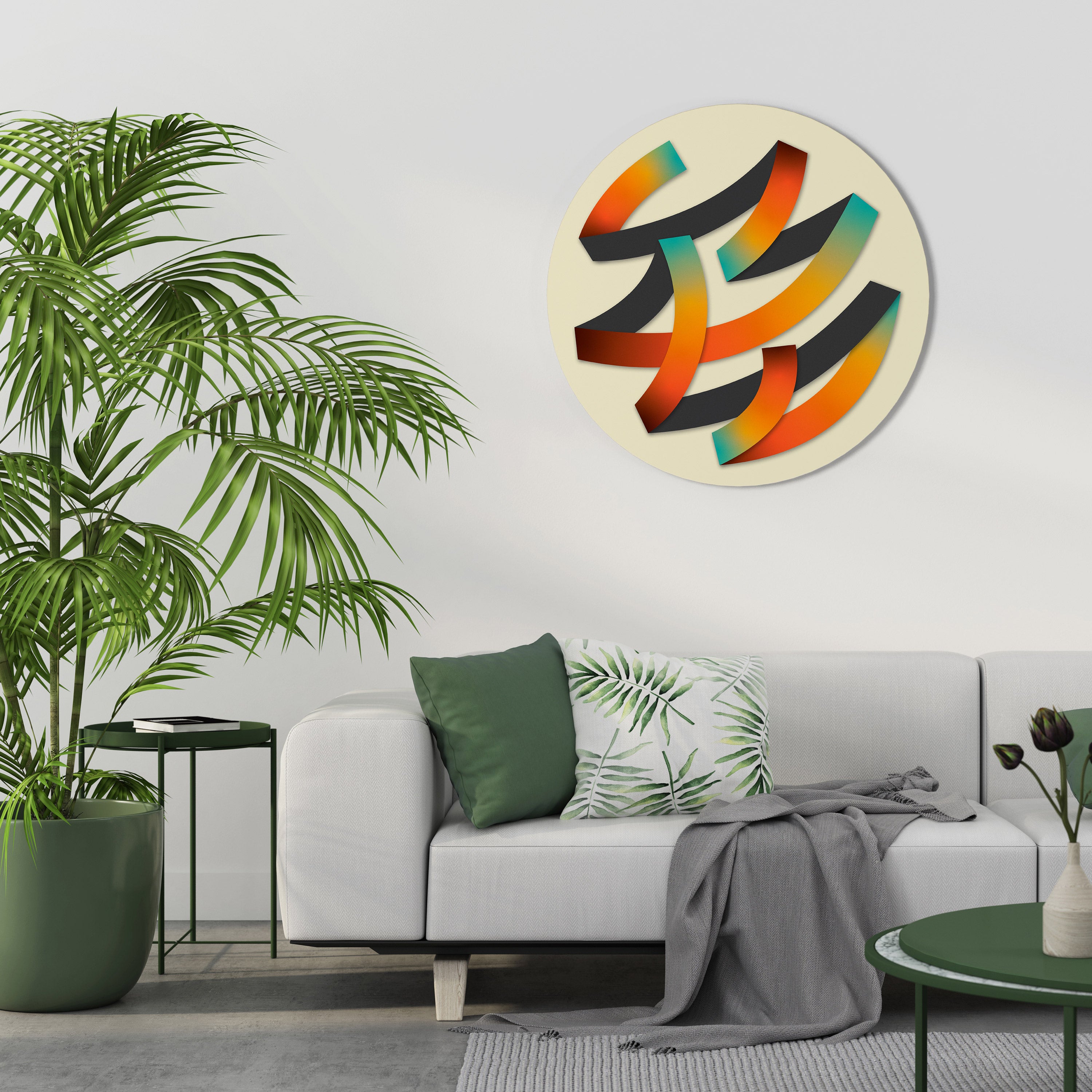 RIBBON REVERIE Round Wall Art