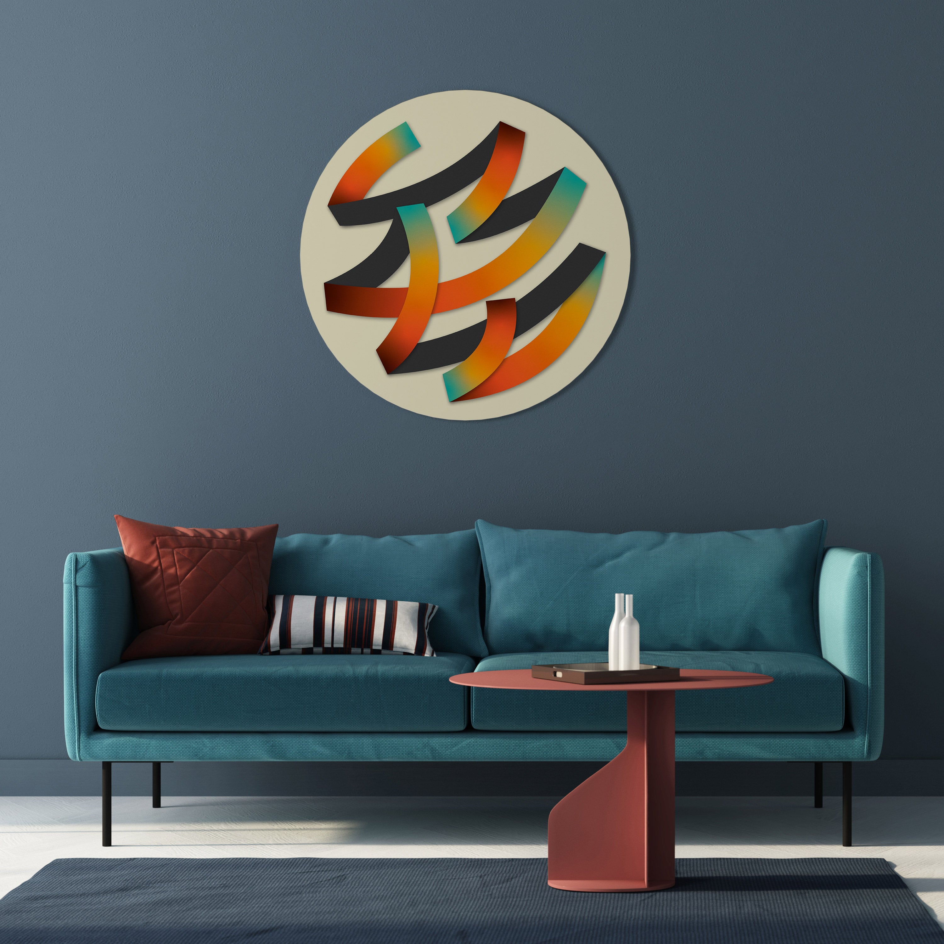 RIBBON REVERIE Round Wall Art