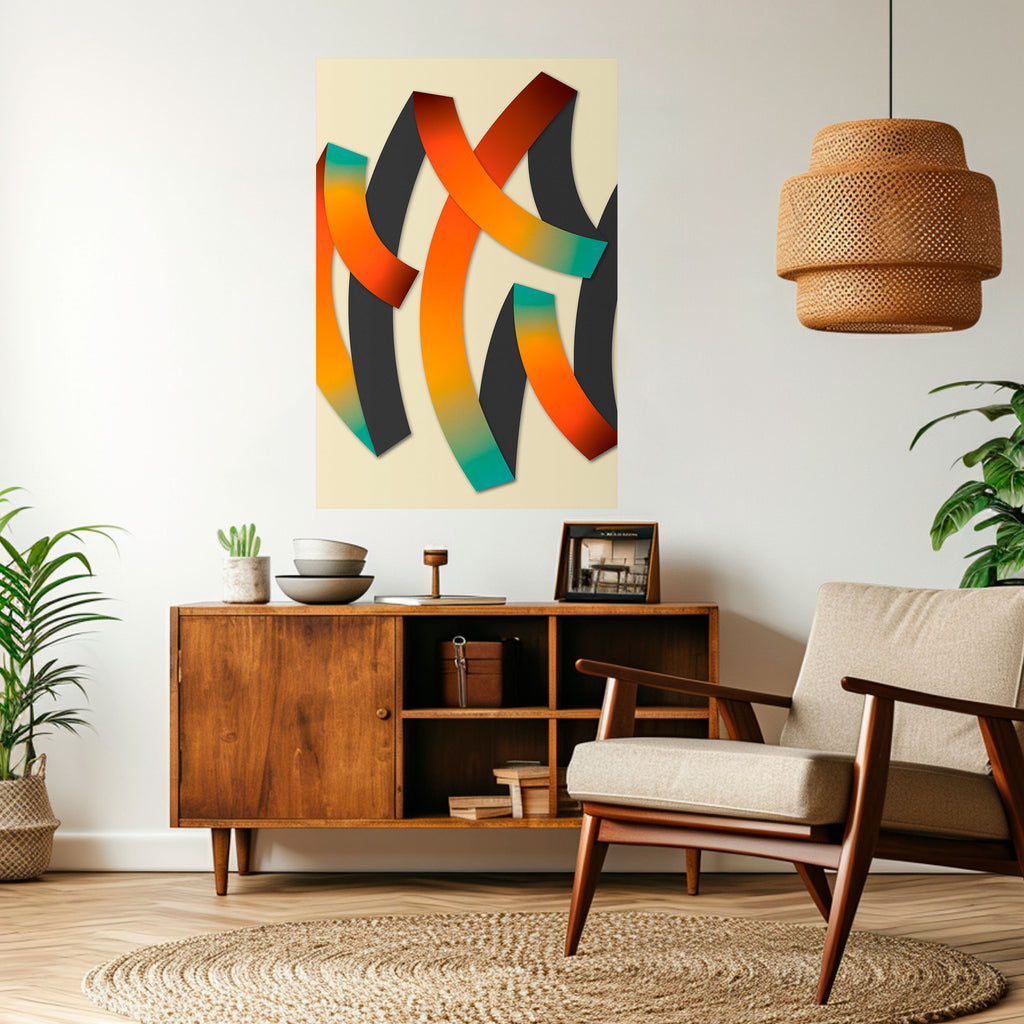 RIBBON REVERIE Peel and Stick Vertical Poster