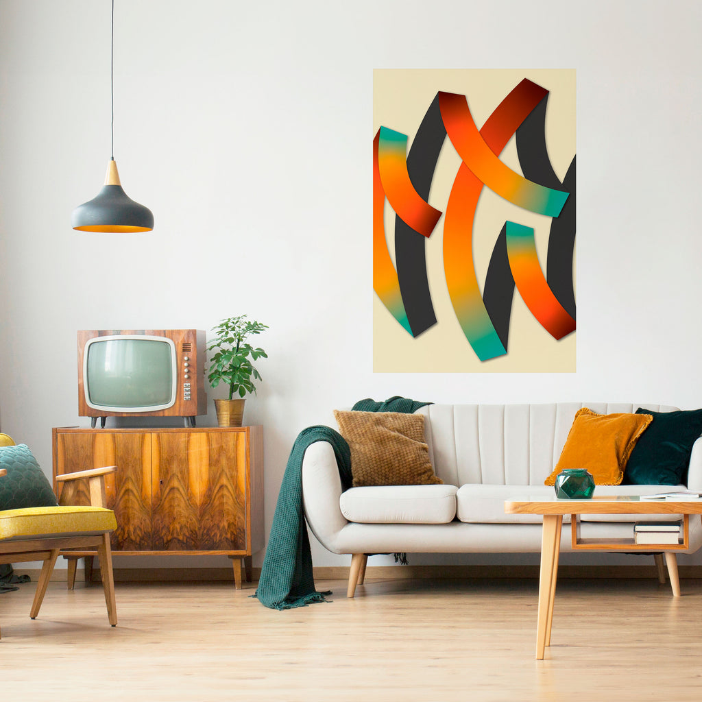 RIBBON REVERIE Peel and Stick Vertical Poster