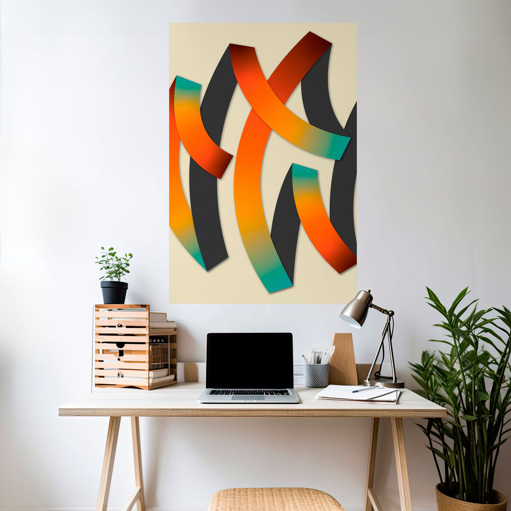 RIBBON REVERIE Peel and Stick Vertical Poster