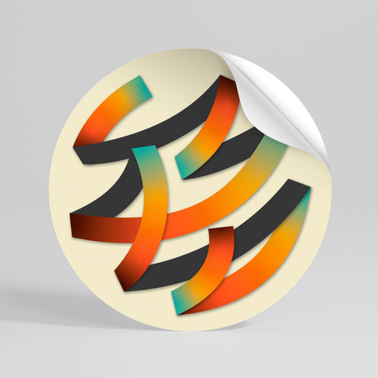 RIBBON REVERIE Peel and Stick Round Sticker
