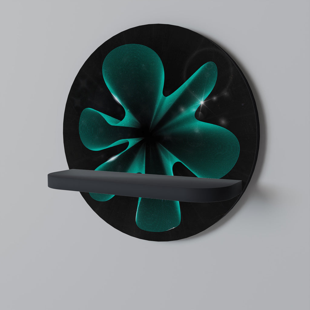 Estantería de arte redonda ELECTRIC ILLUSION en acabado negro