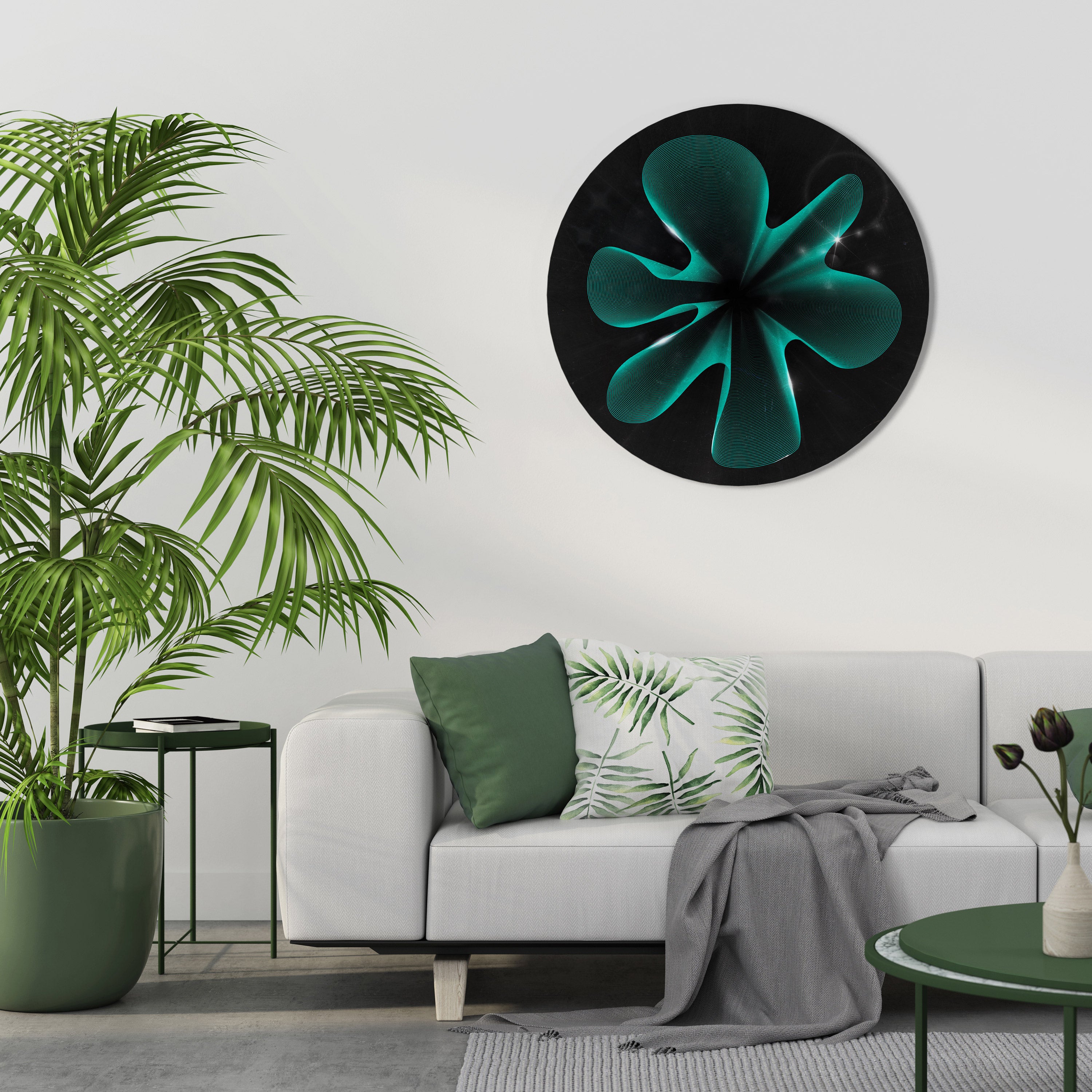 ELECTRIC ILLUSION Round Wall Art