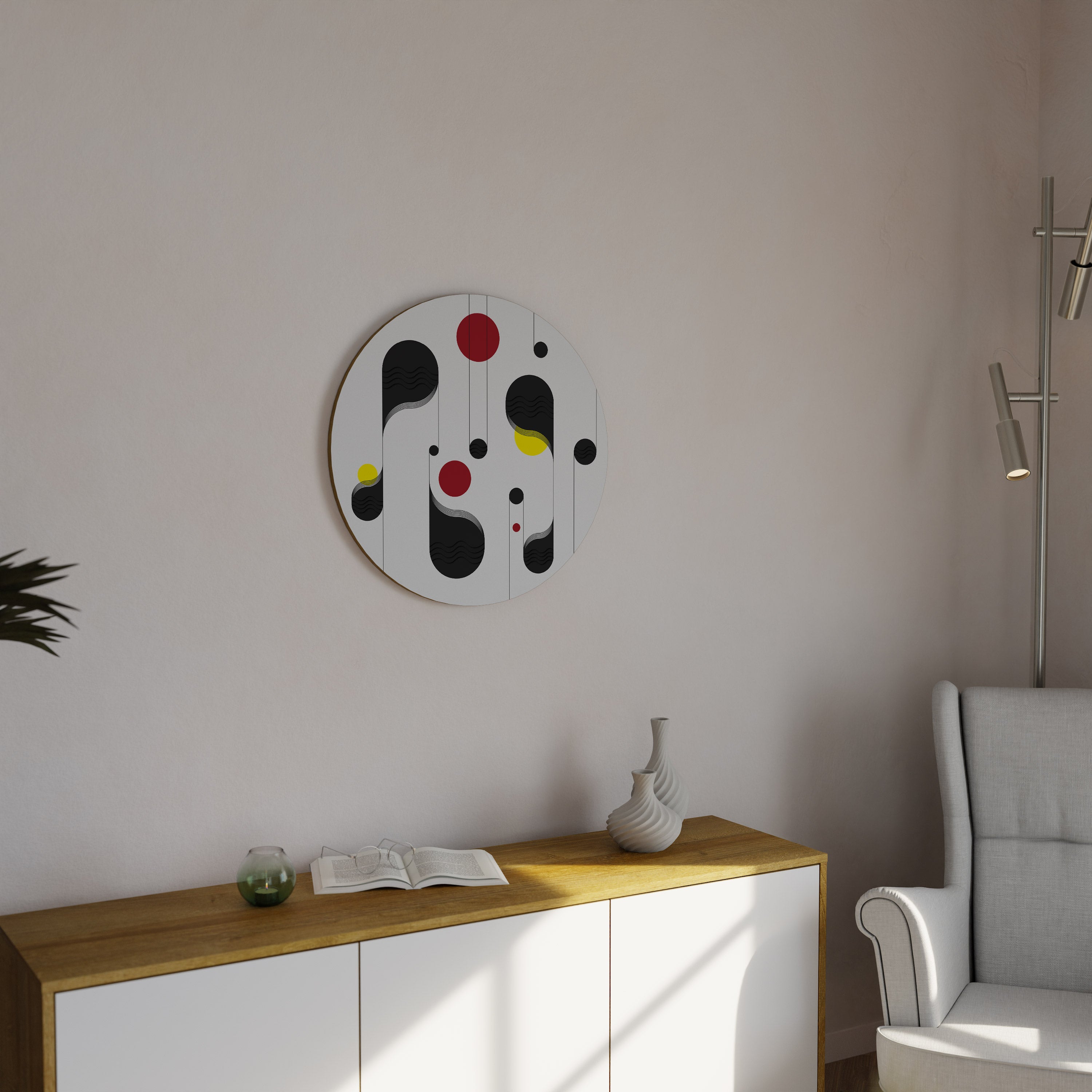 DOT-TO-DOT LULLABY Round Wall Art