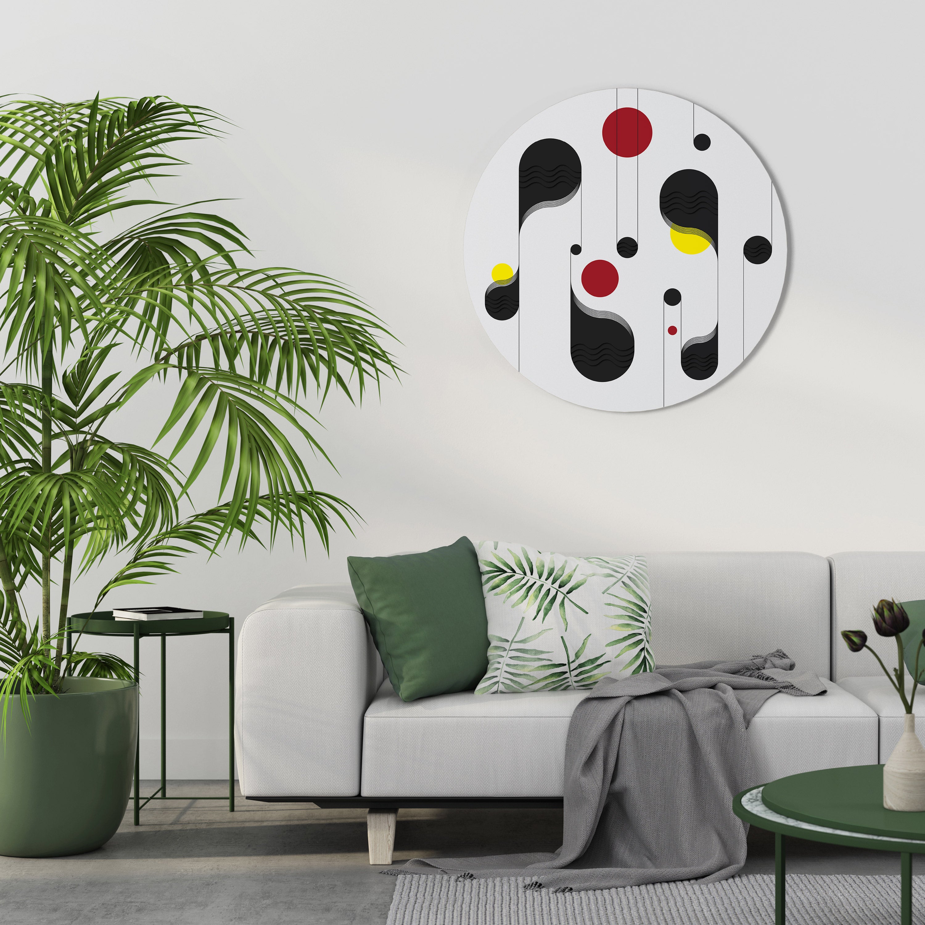 DOT-TO-DOT LULLABY Round Wall Art