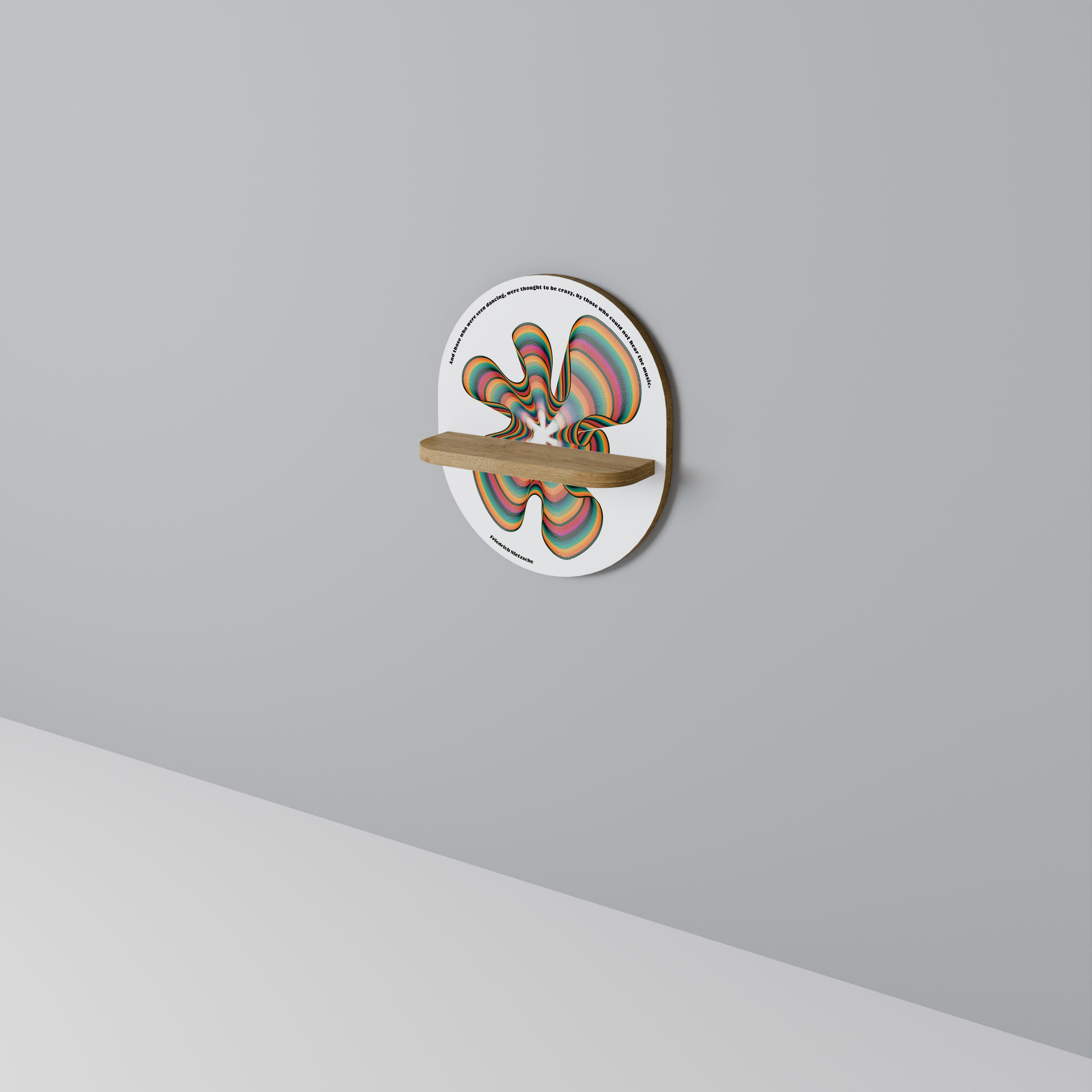 NOSTALGIC ECHOES [ENG] Oval Art Shelf In Oak Effect